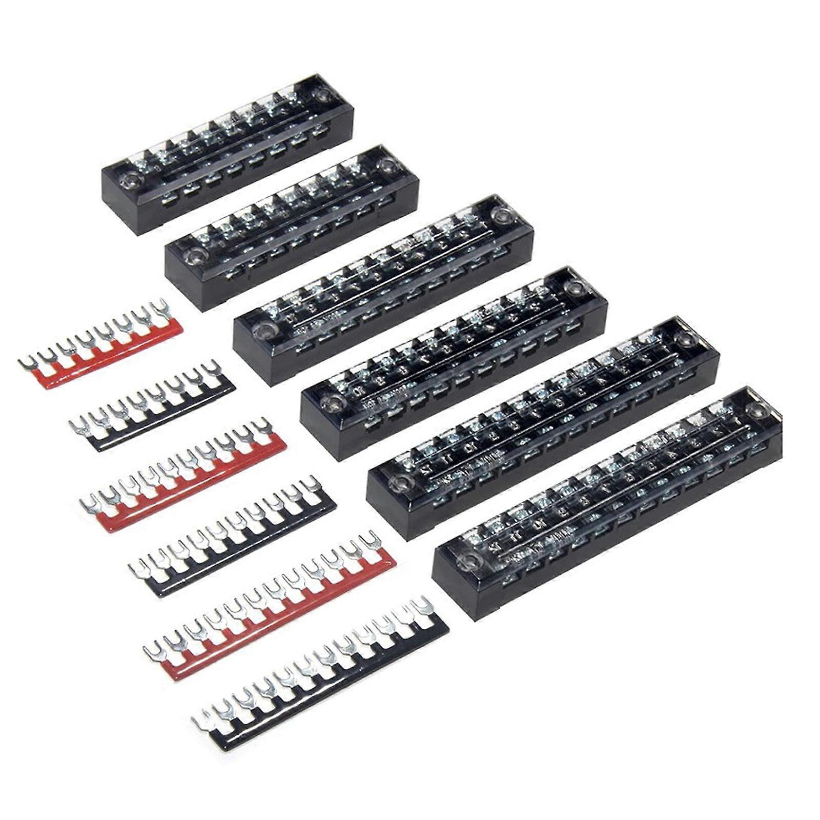 15A Pre Insulated Double Row Terminals Block with Screw Fixing for Industrial Electrical Projects Current Transmission Multicolor