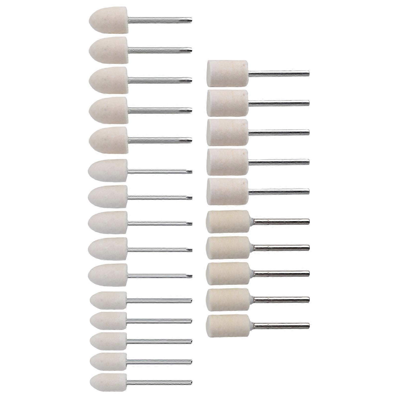 25Pcs Felt Polishing Wheel Wool Buffing Grinding Bits Grinder Head Rotary Tool Drill Attachment