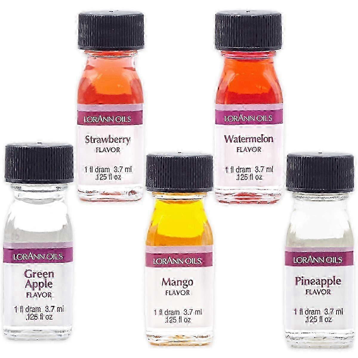 SS in 1 Dram Bottles (3.7ml) - 5 Pack - Includes Green, Pineappl, Strawberry Watermelon Flavors