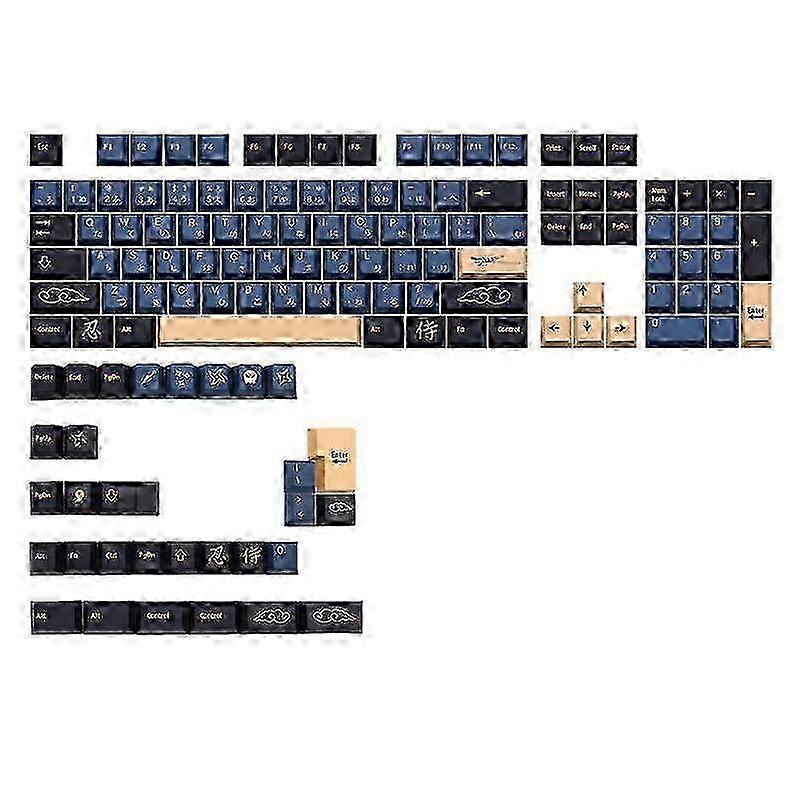 135 PBT Dye Sublimation Keycaps Cherry MX Mechanical Japanese Samurai Keycap