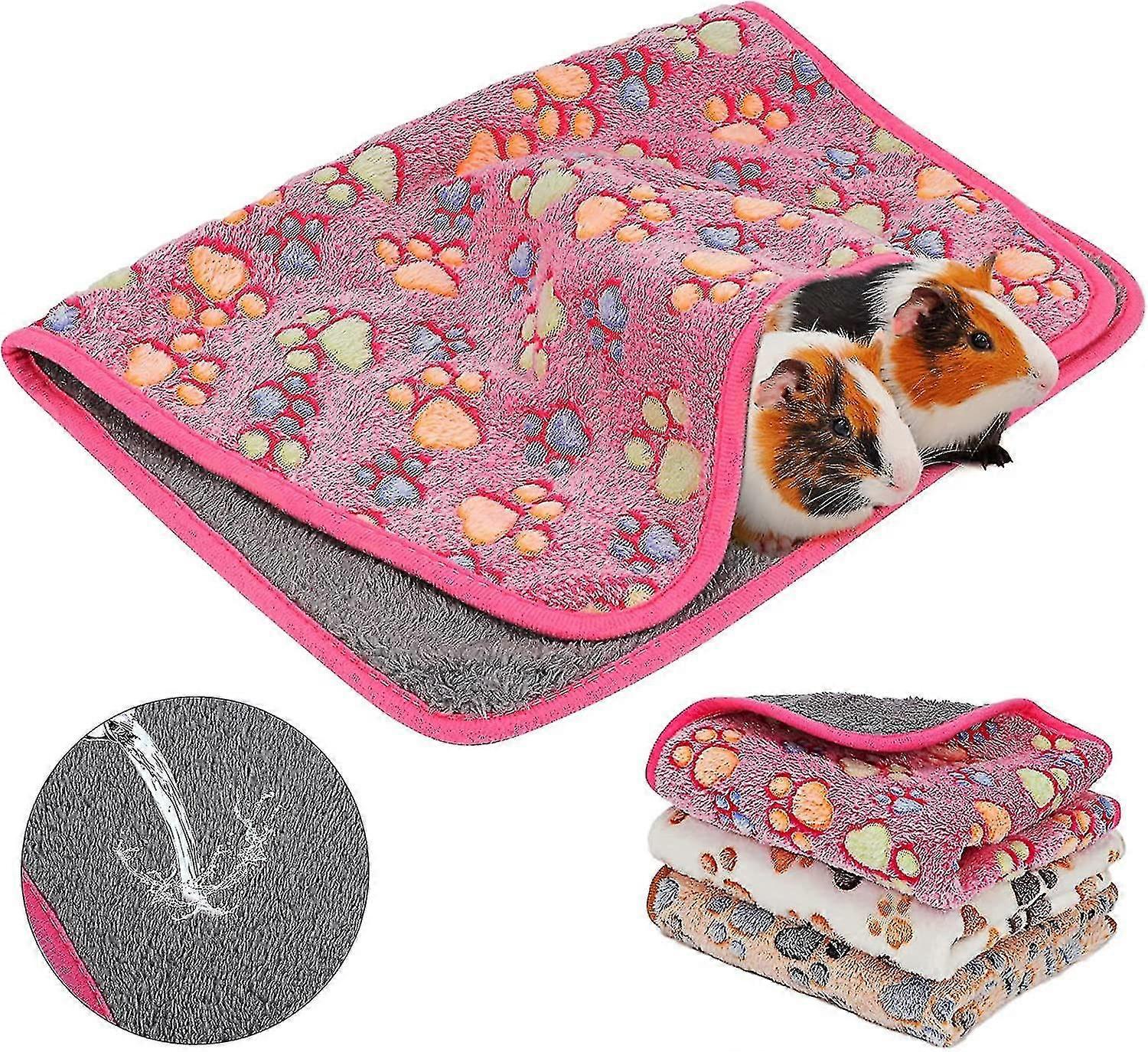 3-pack vattentäta burfoder för marsvin, tvättbara fleecefoder för smådjur
