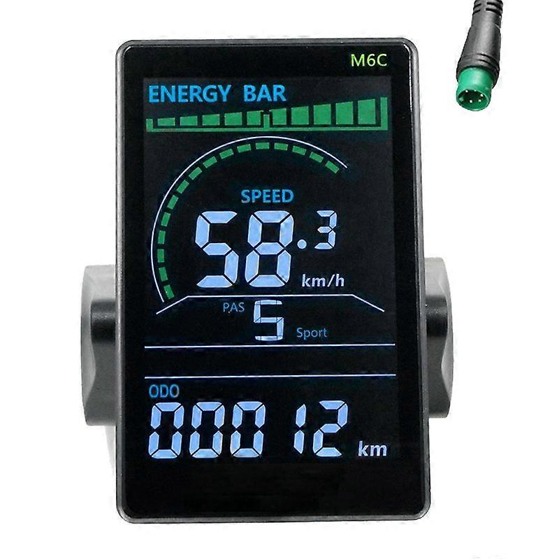 M6C 电动自行车液晶显示仪表 24V-60V 电动自行车 （5PIN）