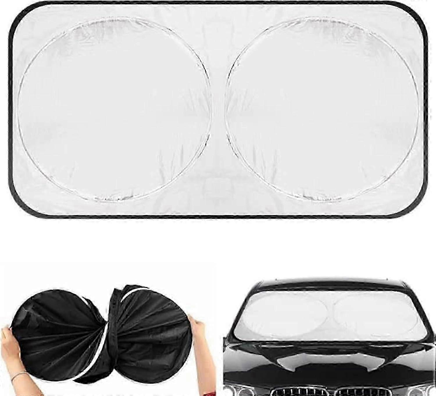 Universal Foldable Silver Car Windshield UV Visor Cover for Front and Rear Window (150 x 70cm)