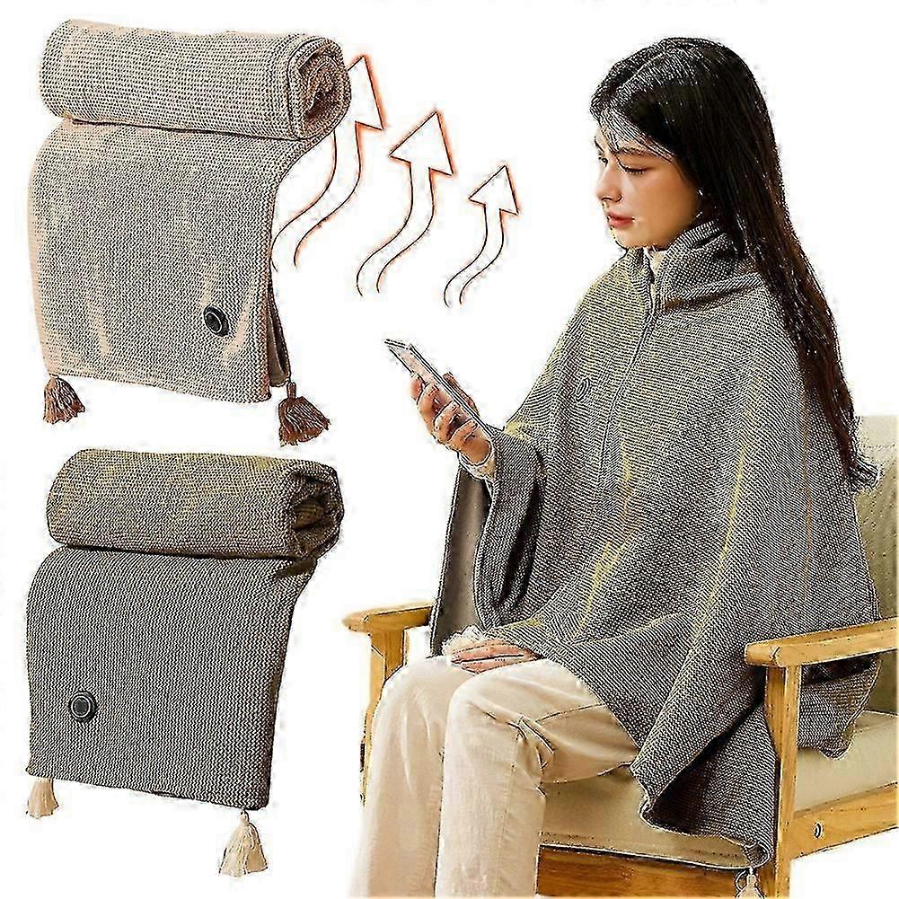 A Portable and Soft Zipper Electric Heated Blanket, this versatile item is also a Portable Heated Shawl.