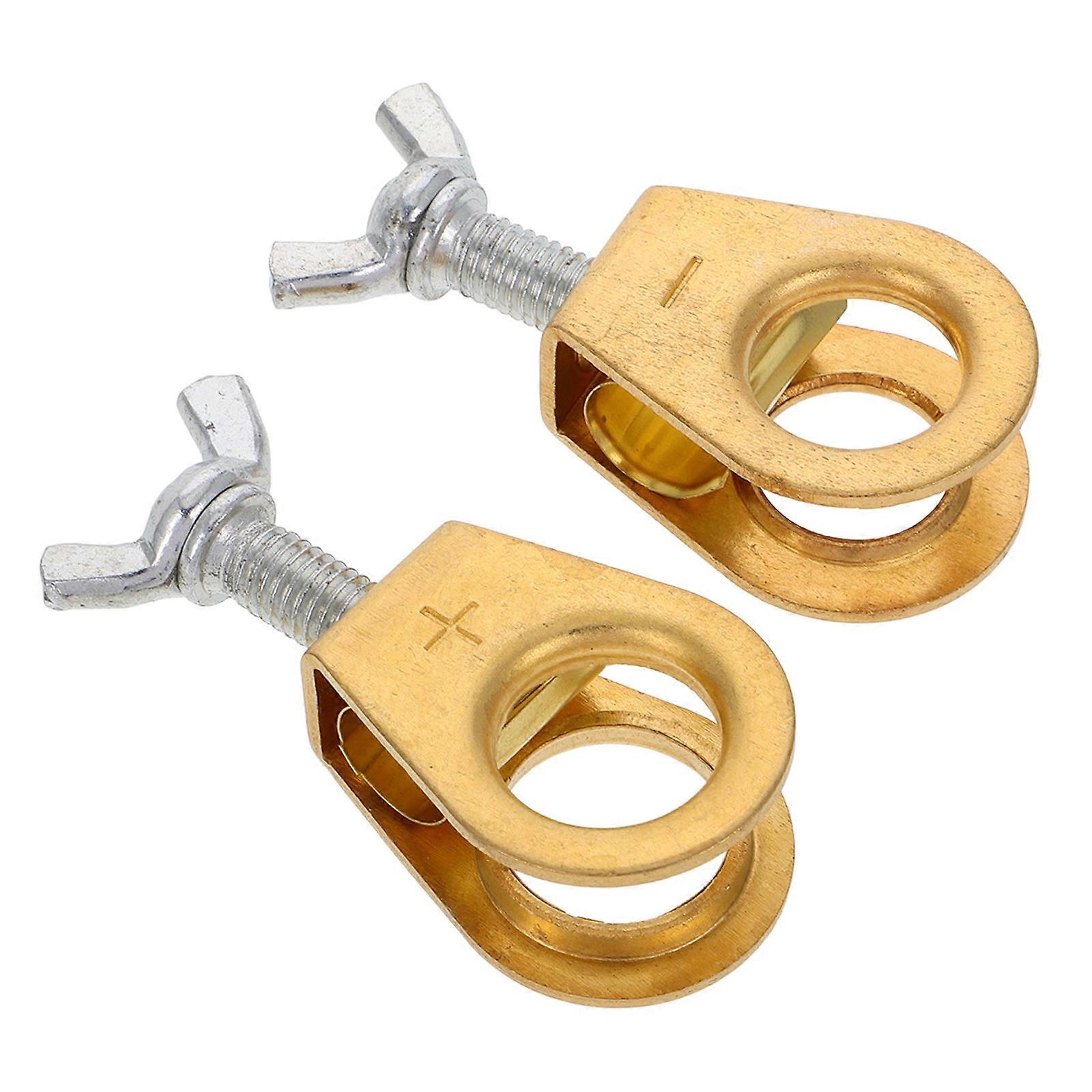 Copper Battery Clip Connector for Car Reliable 1Pair Terminal Kit