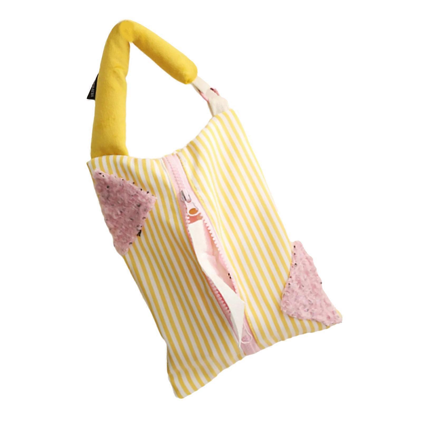 Quick Install Car Tissue Holder With Reinforced Strap For Secure Placement Home Vehicle Compatible Designs  Yellow