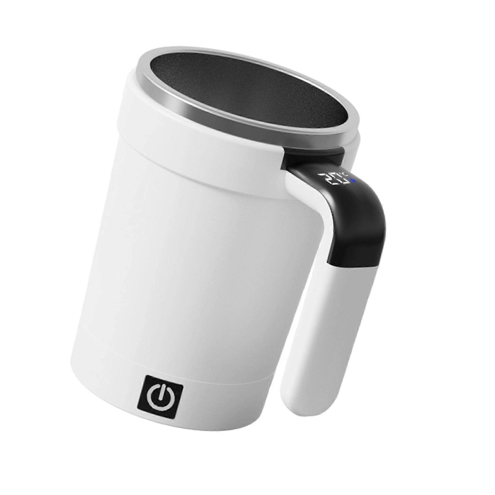Auto Stirring Cup Magnetic Technology Rapid Mixing Mug with LCD Temperature Display Removable Base For Nutrition Drink  White