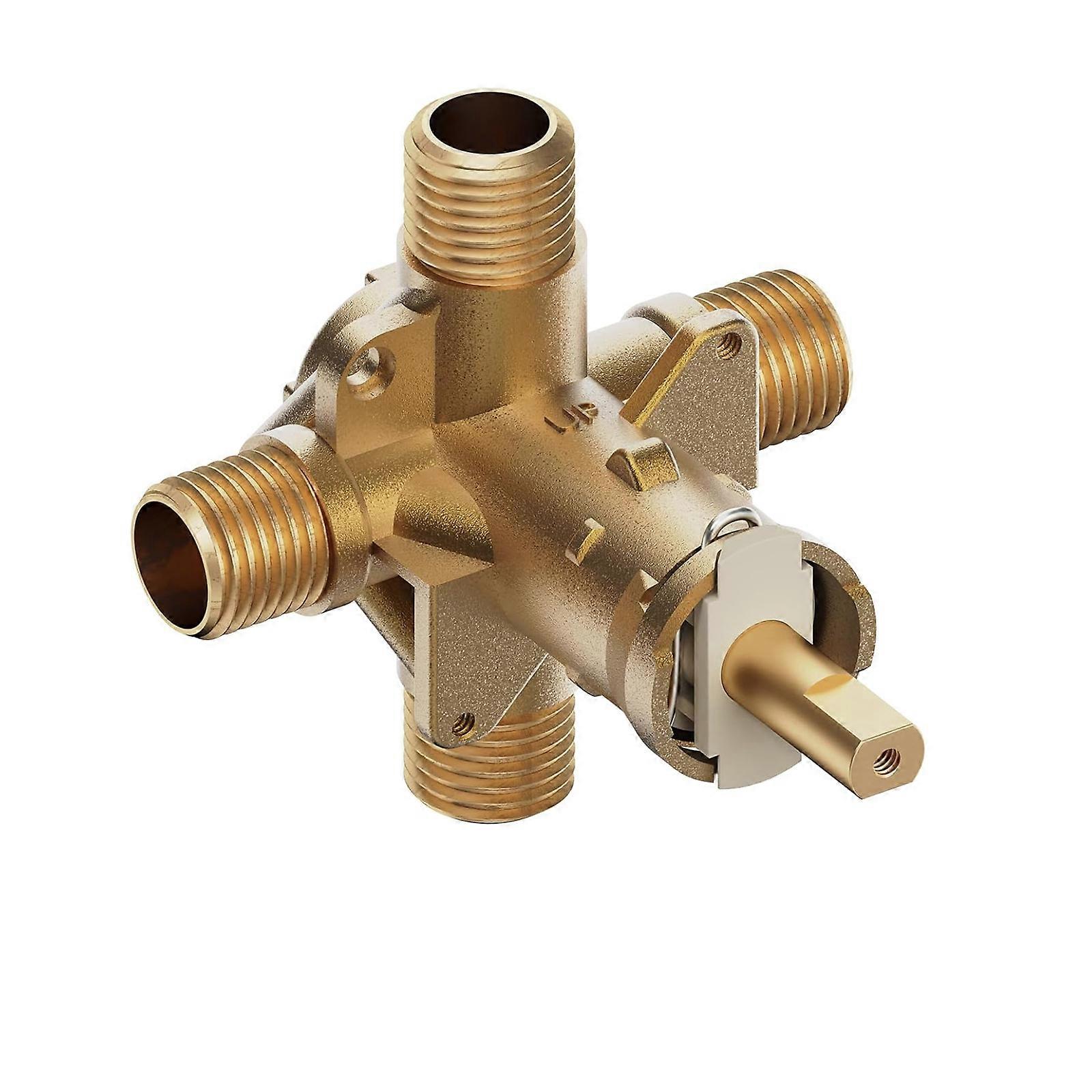 4 Port Brass Bath Shower Adapter with Pressure Balanced Cartridges & General NPT Connection for Posi Temp Systems Multicolor