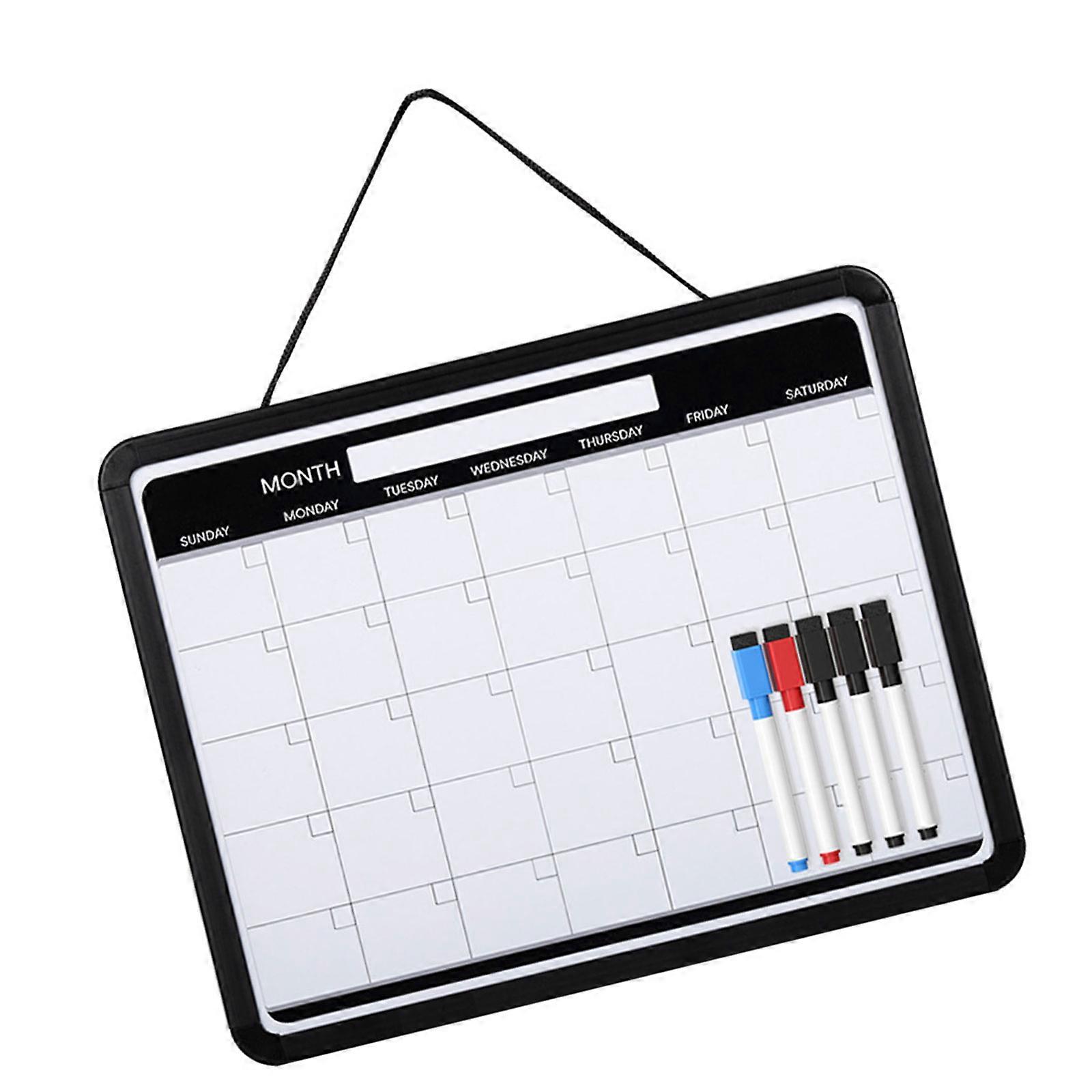 Magnetic Wall Calendar Writingboard With Monthly Schedule Planner Double Partial Recyclable Face For Telecommute Use Multicolor