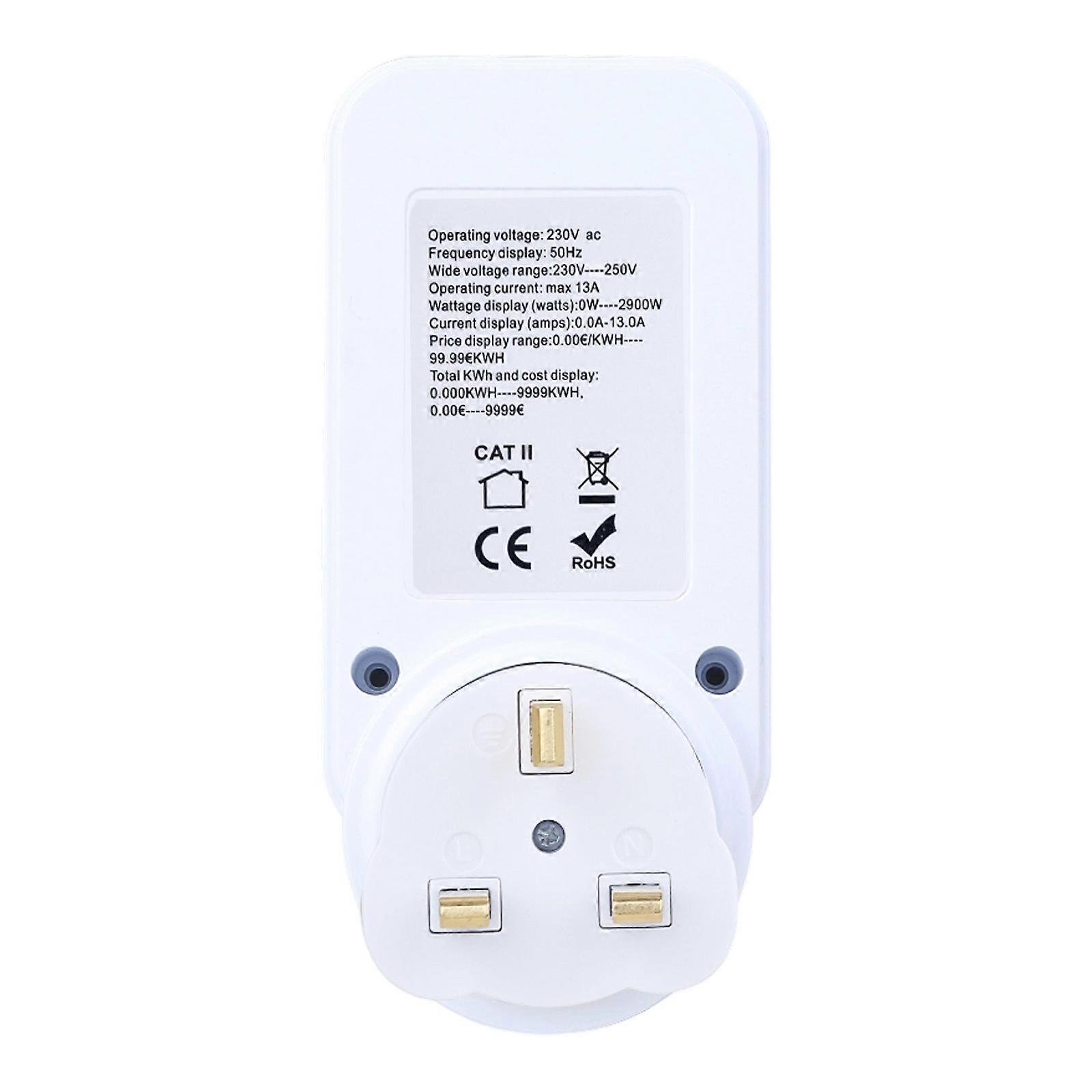 Intelligent Energy Consumption Monitoring Socket Overloading Short Circuitry Protective Real Time Power Display 3680W Multicolor