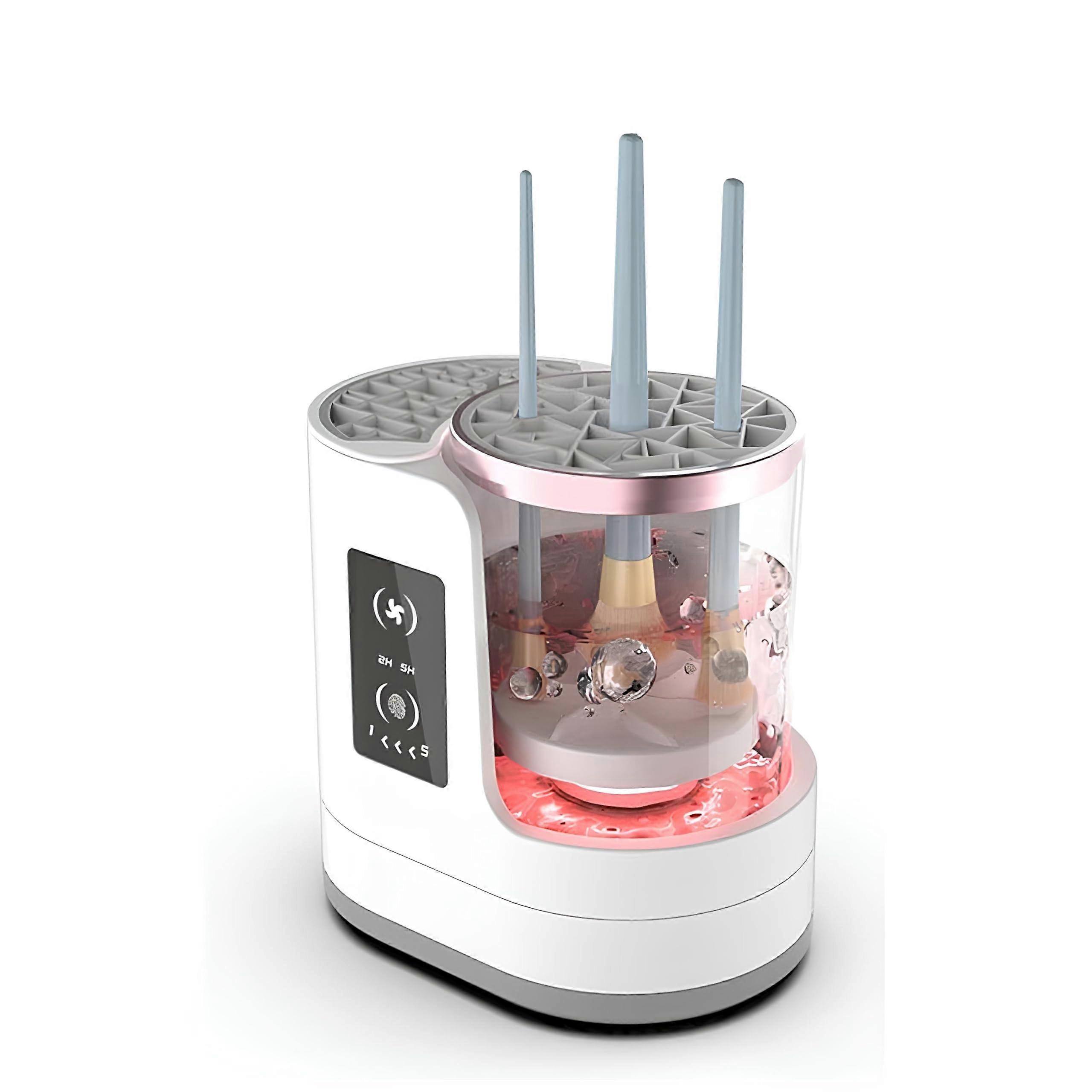 Electric Makeup Brush Cleaner and Dryer 850RPM Clear View with Timer for Various Size Brushes ABS 6W