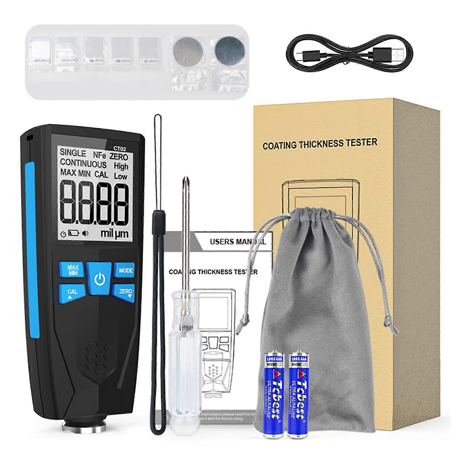 Double use Coating Thickness Tester Automotive Paint Thickness Meter Clear Display for Iron Aluminum in Automotive Paint Multicolor