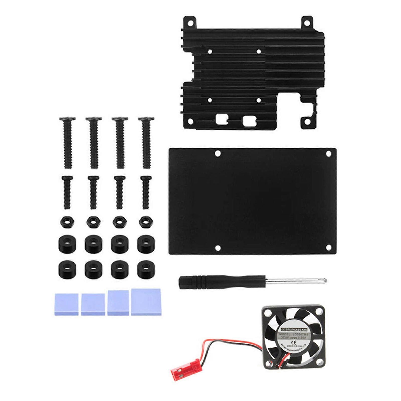Metal Housing Protector For RaspberryPi4B Aluminium Case with Passive Cooling Fan Mainboard Enclosure Multicolor