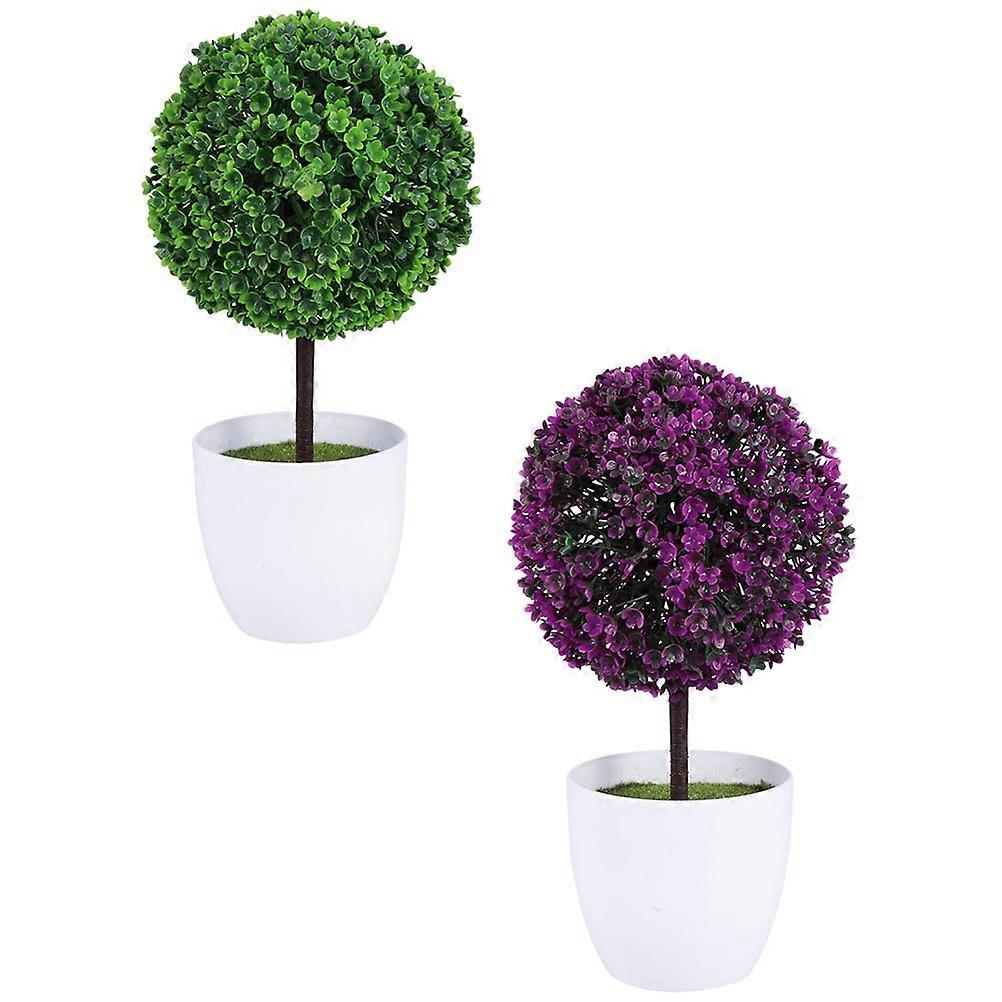 2Pcs Artificial Plant Ball Simulation Grass Ball Artificial Potted Plants