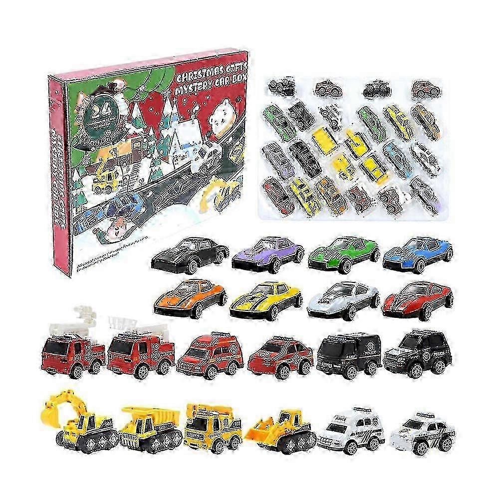 Advent Calendar for Christmas Decorations Including 24 Alloy Engineering Vehicles