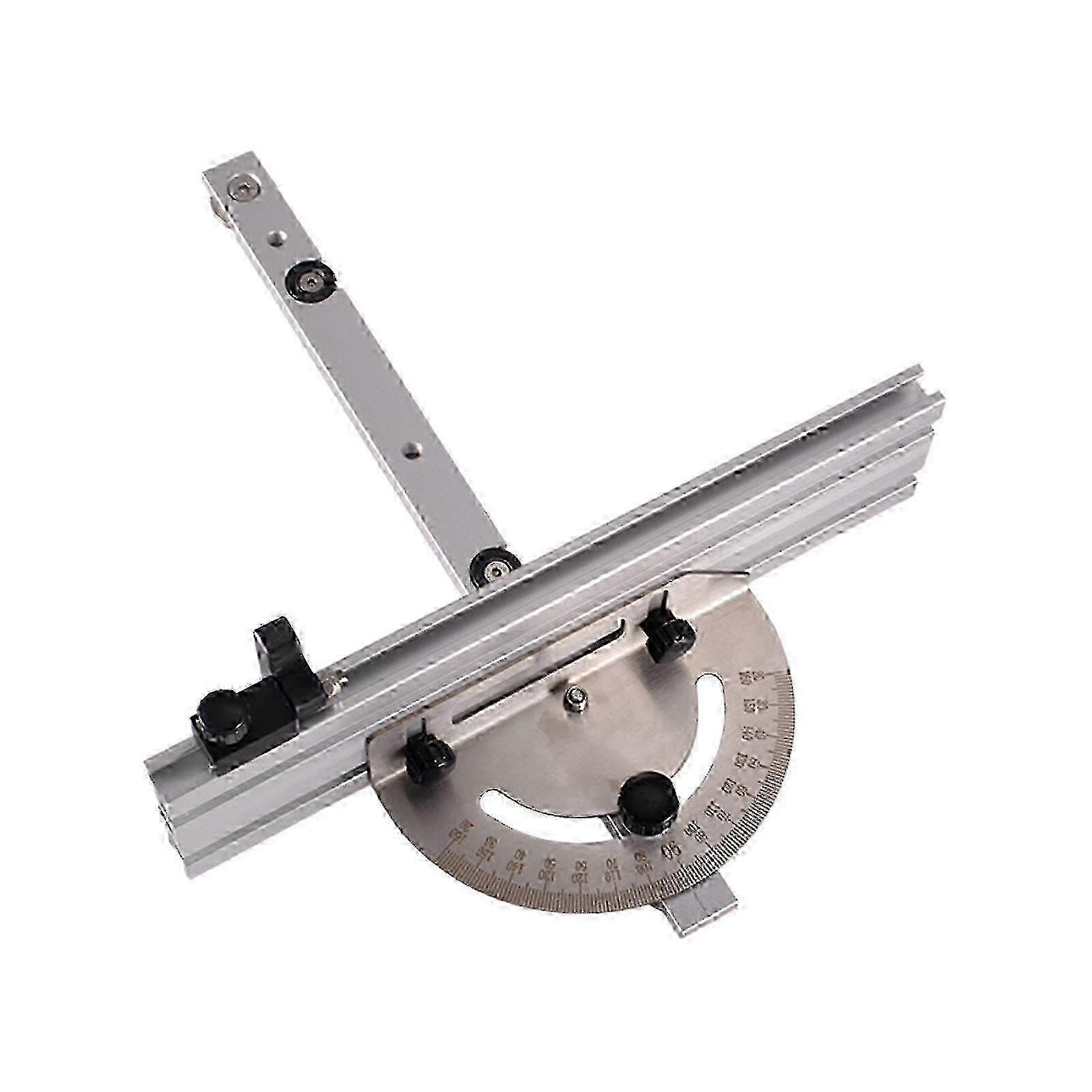 w Precision Adjustable Miter Gauge System with 120°Angle Stops & Fence for Table Saw, Band Saw, Router Table