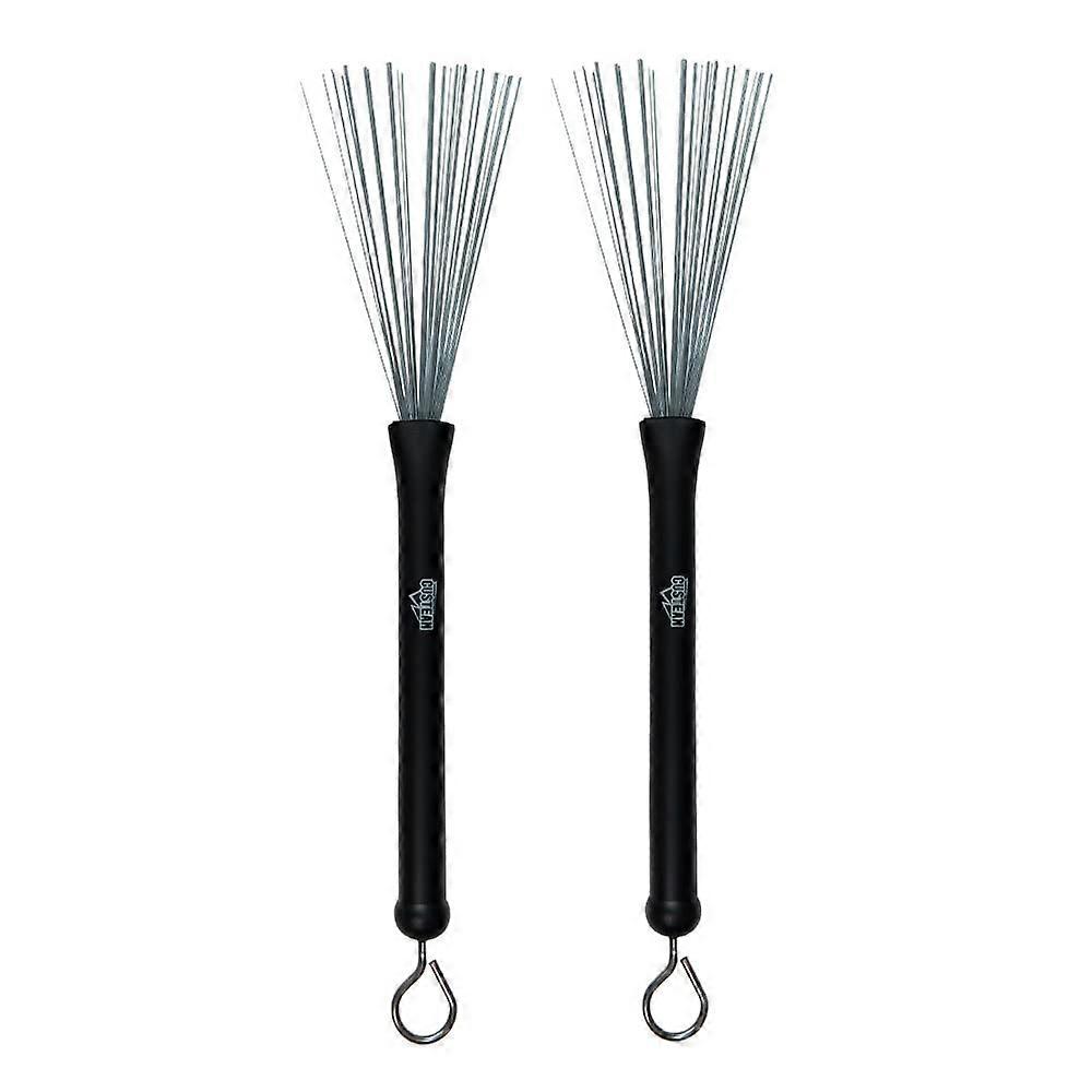 Drum Brushes Retractable Wire Jazz Drum Sticks with Rubber Handles for Percussion Play 13.3in