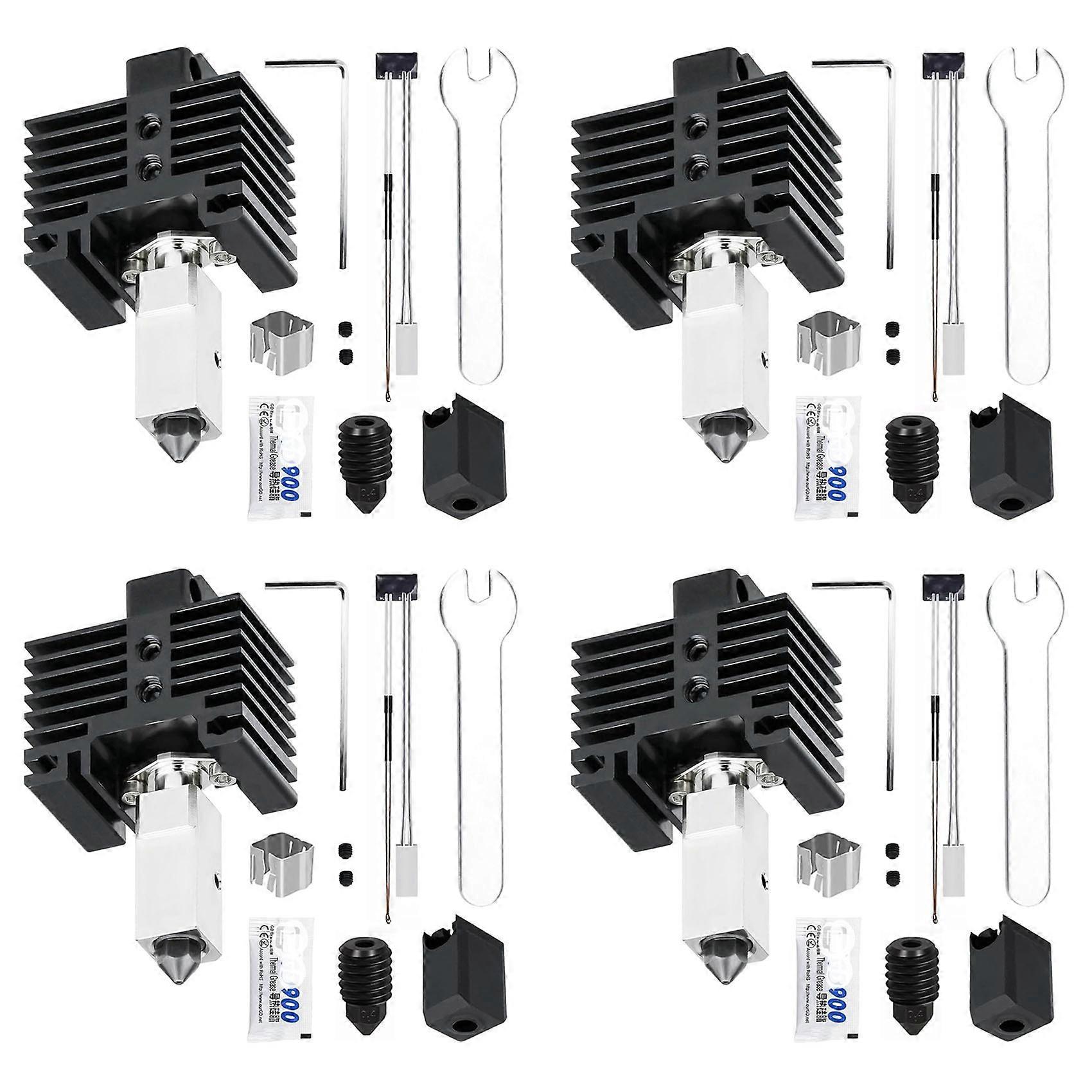 4X Upgraded Hotend Kit for Bambu Lab P1S/P1P 3D Printer with Heater Block Heat Break,Hardened Steel Nozzle,Thermistor
