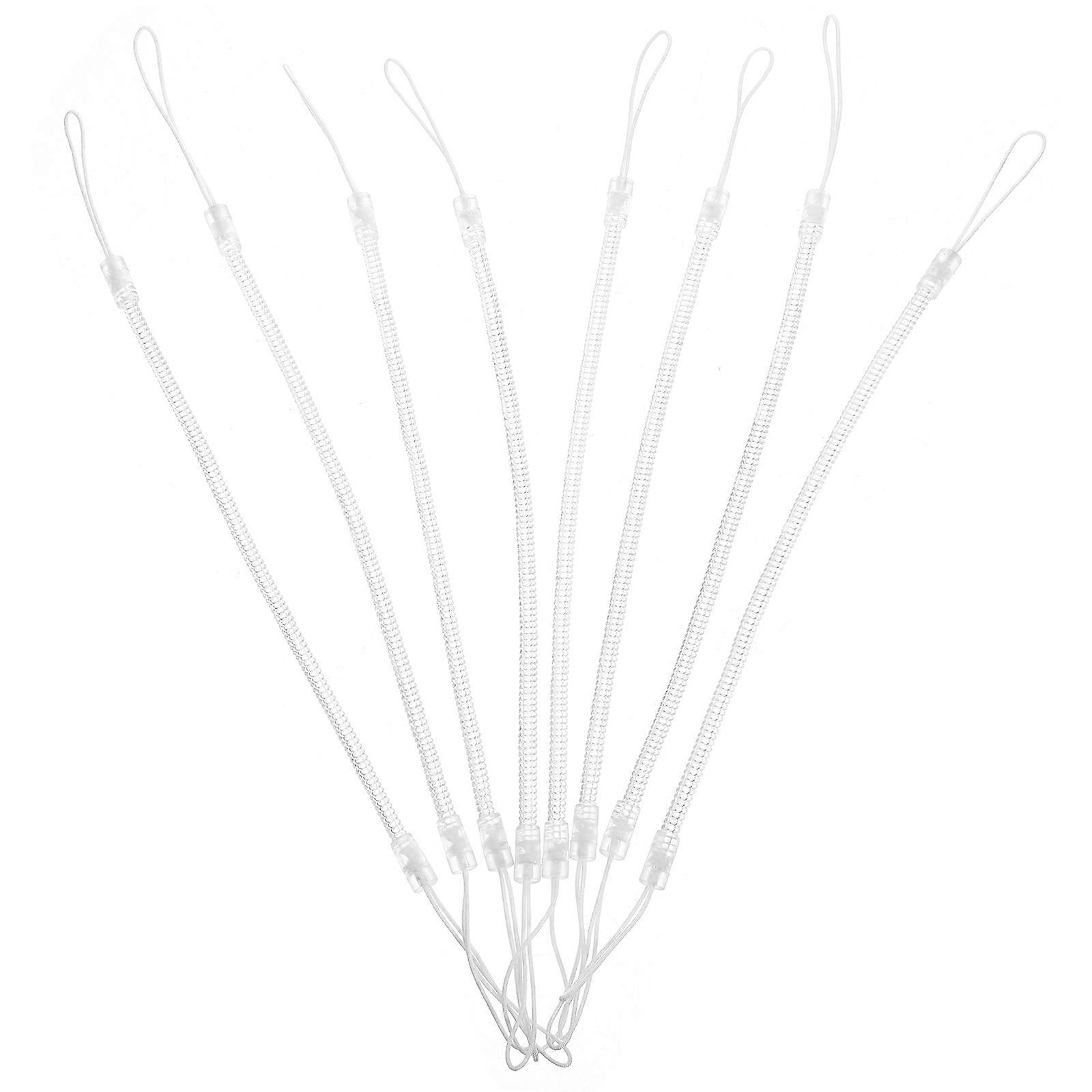 Lanyard Stylus Spring Rope For General Users Secure Attachment Everyday Use White Color 8Pcs