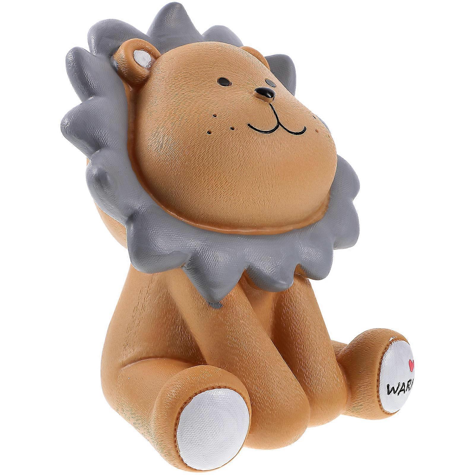 Lion Piggy Bank Resin Coin Collector for Storage