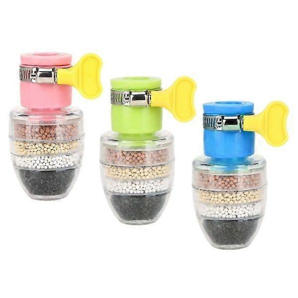 3pcs Activated Carbon Water Faucet 6-Layer Filtration Mini Water Filter Faucet Tap Nozzle Water Filter