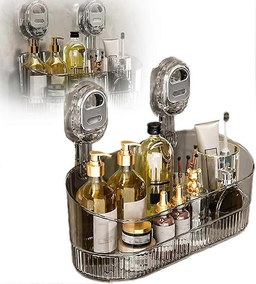 Shower Caddy Suction No Drill Heavy Duty Large Storage Shelf for Bathroom Essentials Clear Pattern