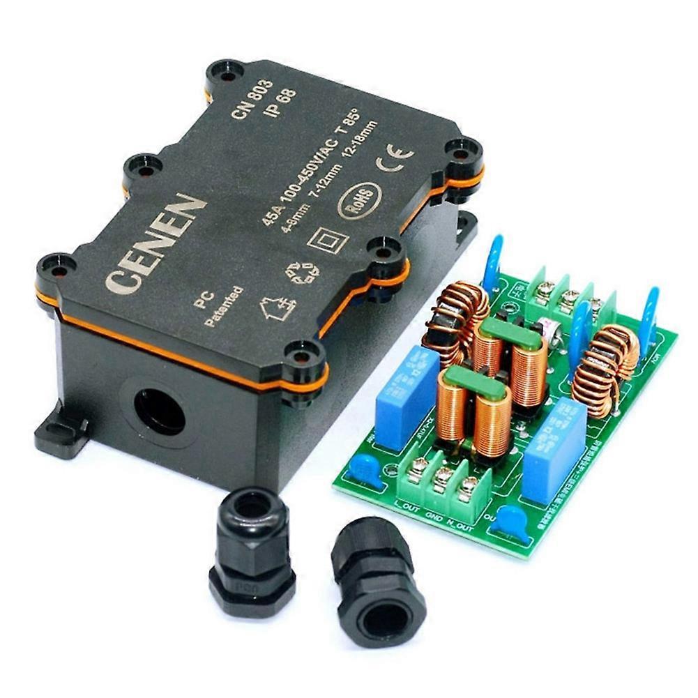 110V 220V AC EMI Filter External Lightning-Anti-Interference AC Power Filtering Board 15A with Shell