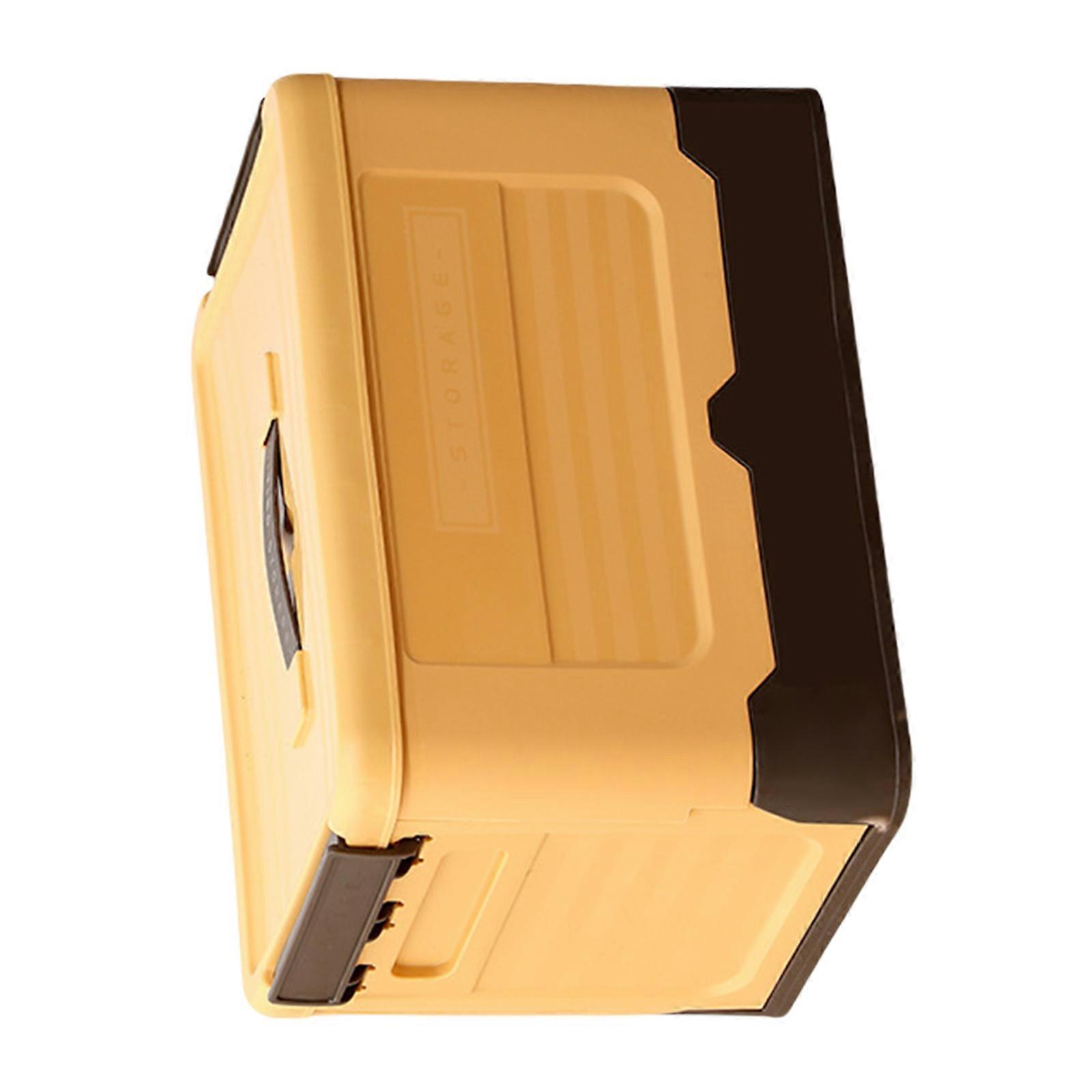 Foldable Organizers Box for Easy Storage and Sturdy Materials with Clear View Partition for Household and WorkspaceS  Yellow