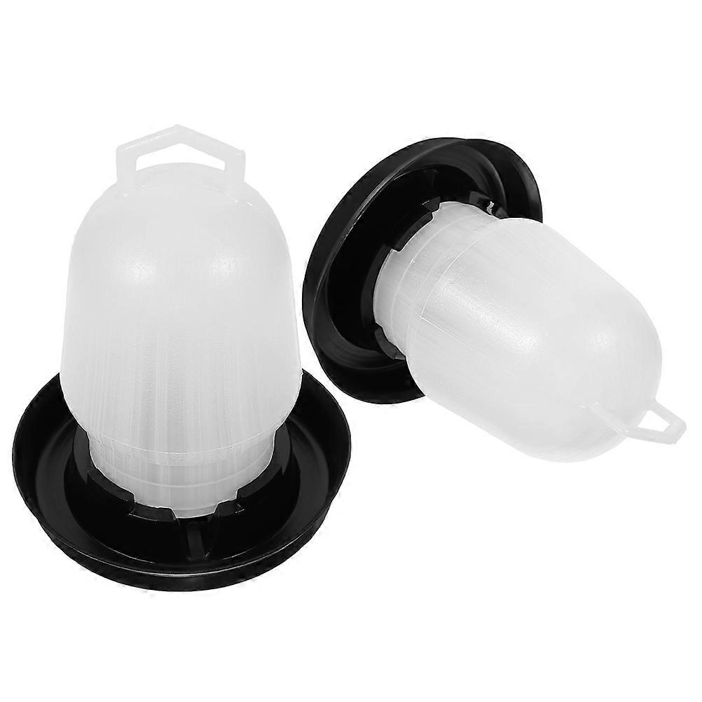 Automatic Chicken Waterer Plastic Feeder for Chickens 2Pcs Water Container