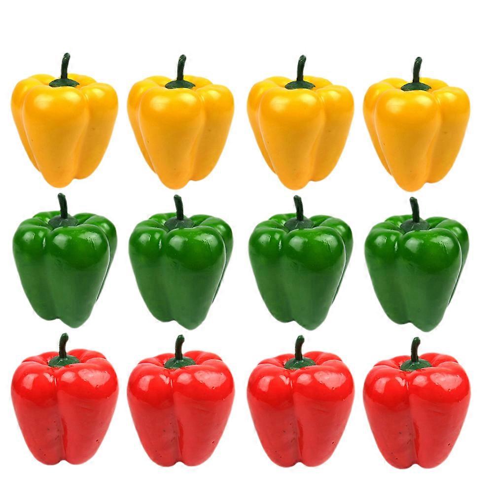 Fake Pepper Bell Peppers Model for Decor 60Pcs Artificial Photo Props