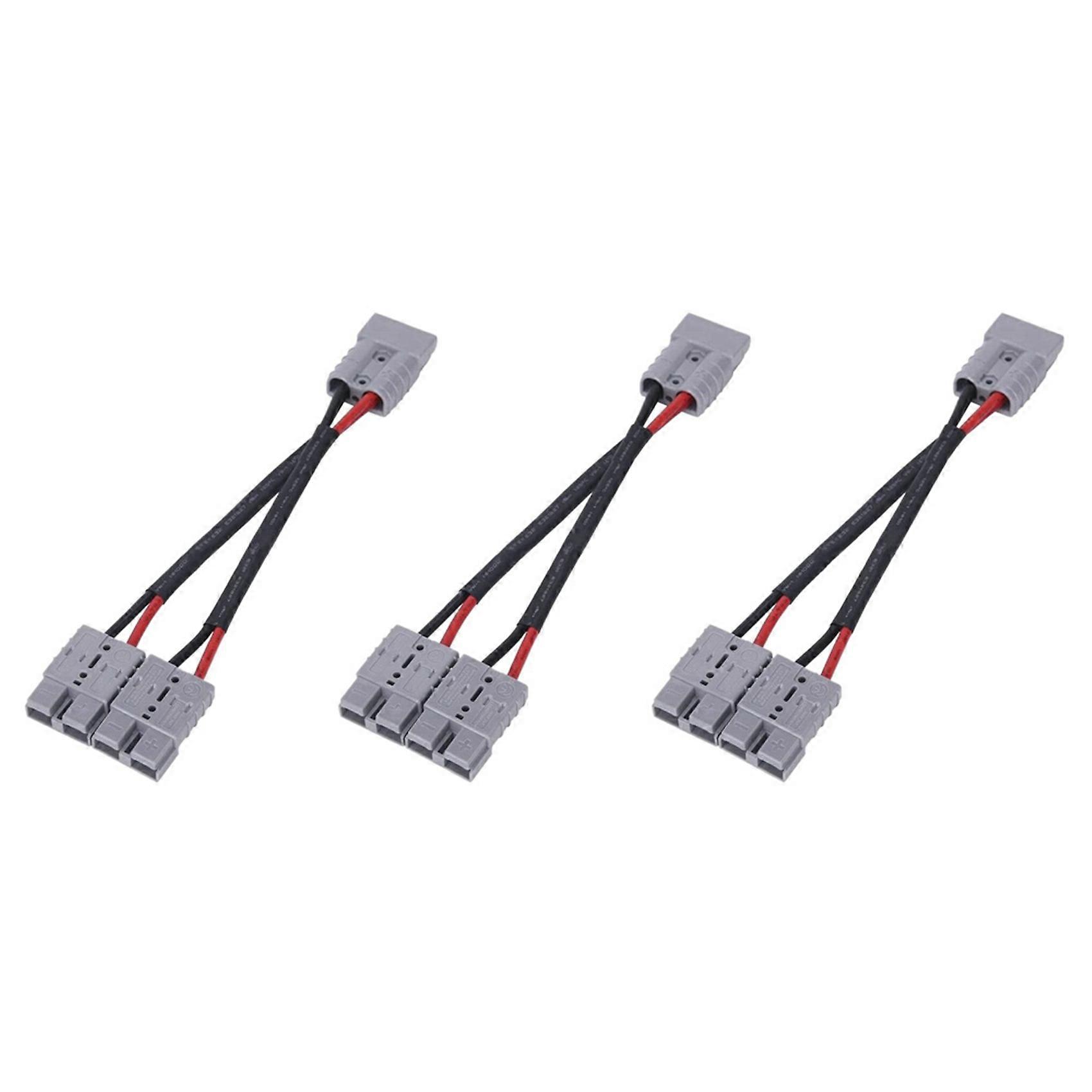 3X 50A for Anderson Plug Connector Dual Y Adapter Battery Power Connector Forklift Power Plug Connector with 6MM Cable