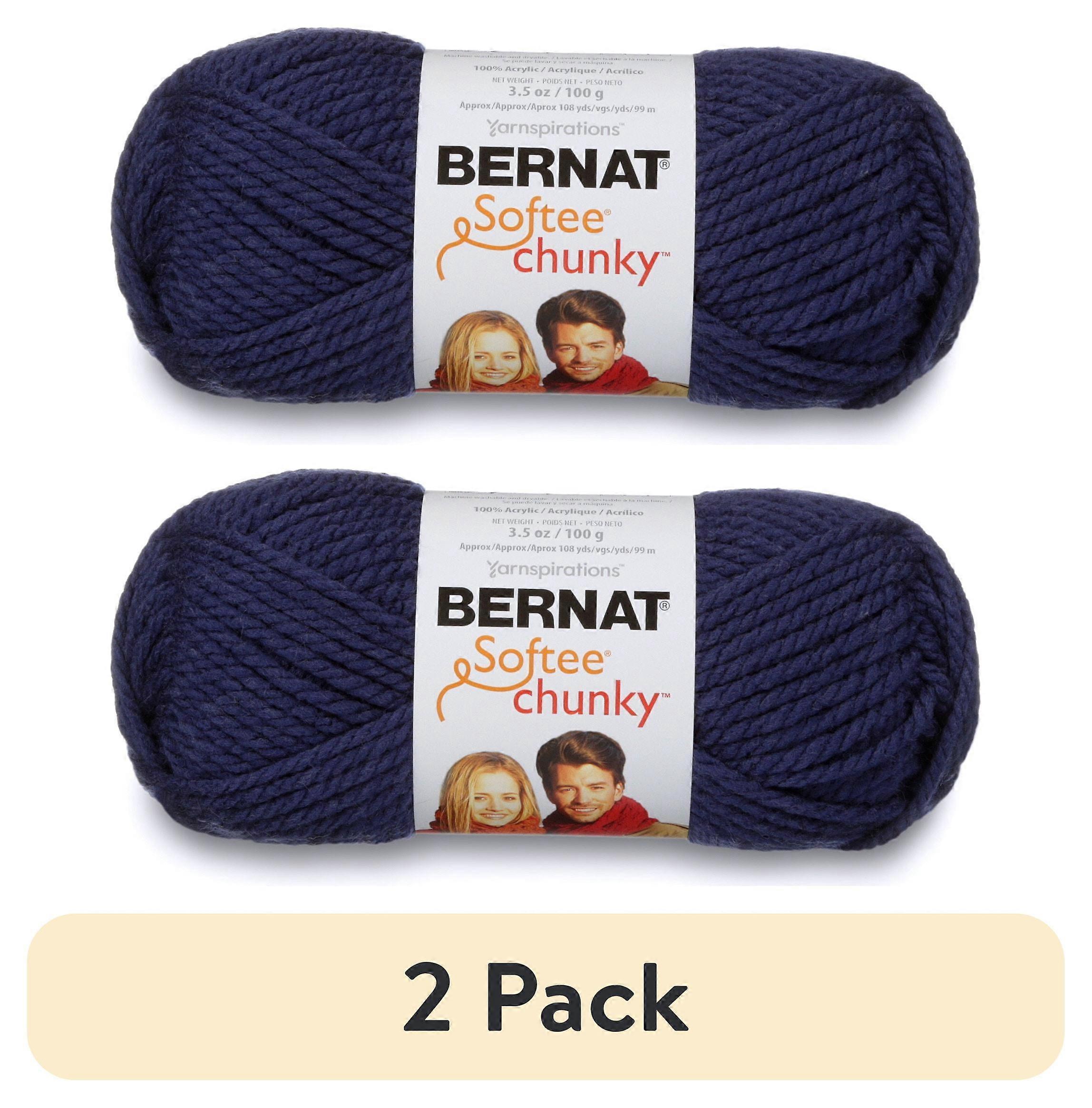 (2 pack) Bernat Softee Chunky Yarn (100G/3.5Oz), Faded Denim