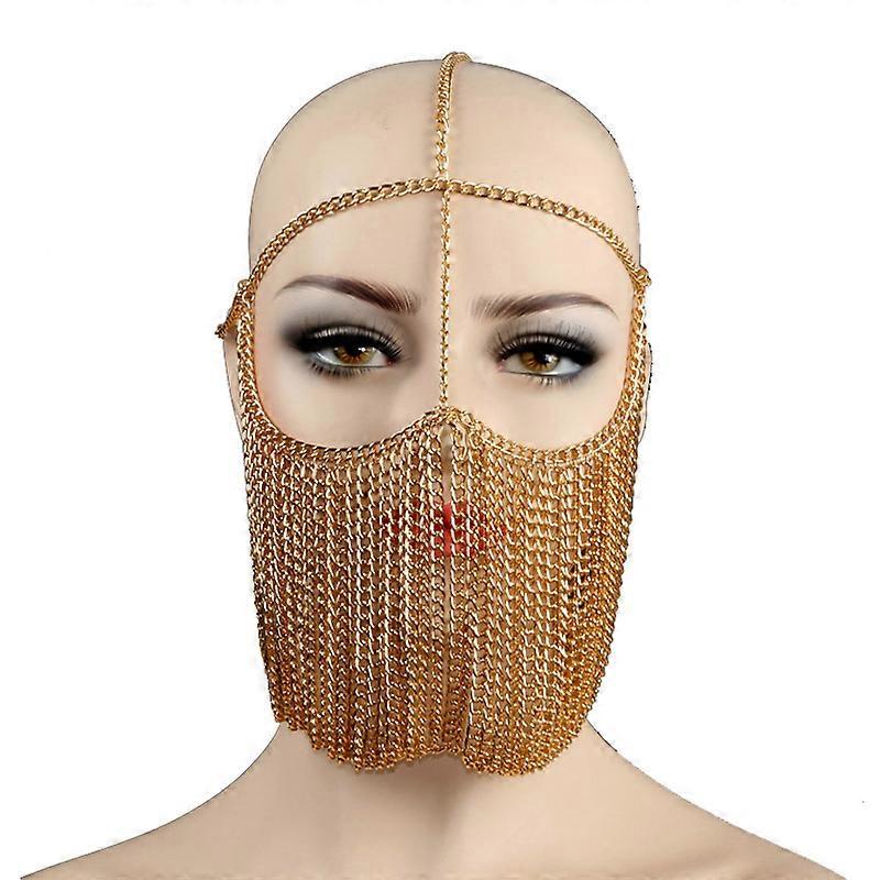 Sexy Women Punk Multi Layer Metal Head Chain Headdress Jewelry Forehead Headband Face Mask Body Jewelry