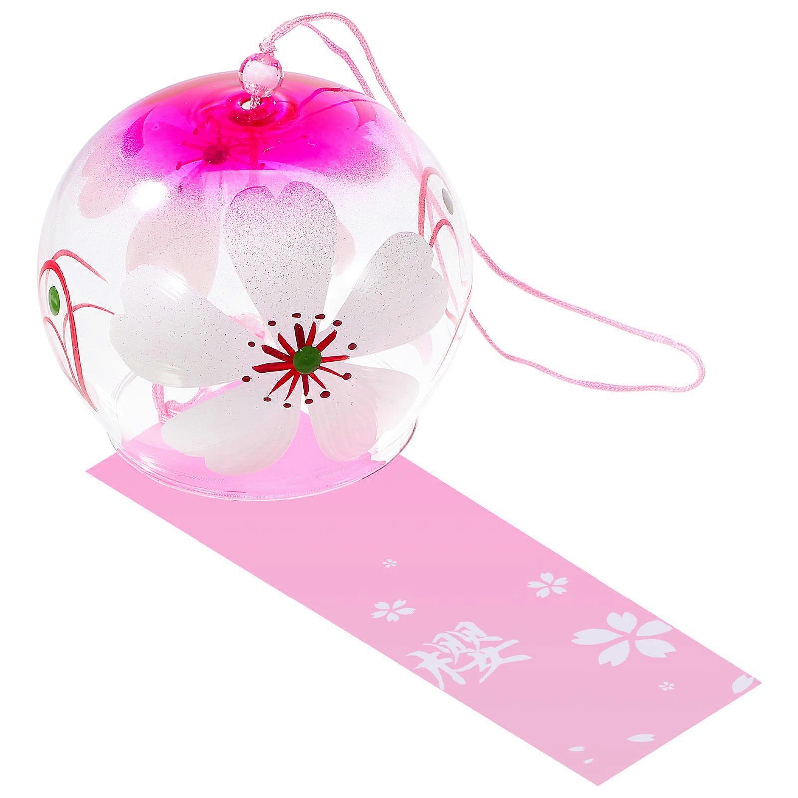 Glass Wind Chimes Japanese-style Wind Chime Simple and Beautiful Label Pendnat Chimes Wind Bells(Pattern 3)