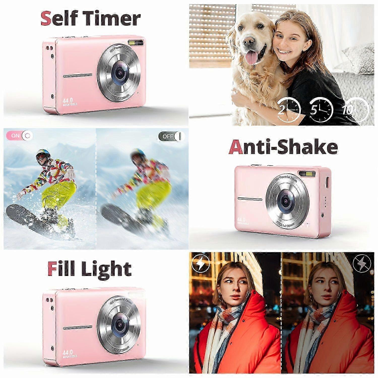 Digital Camera Compact Camera 1080P Dc403 Pink