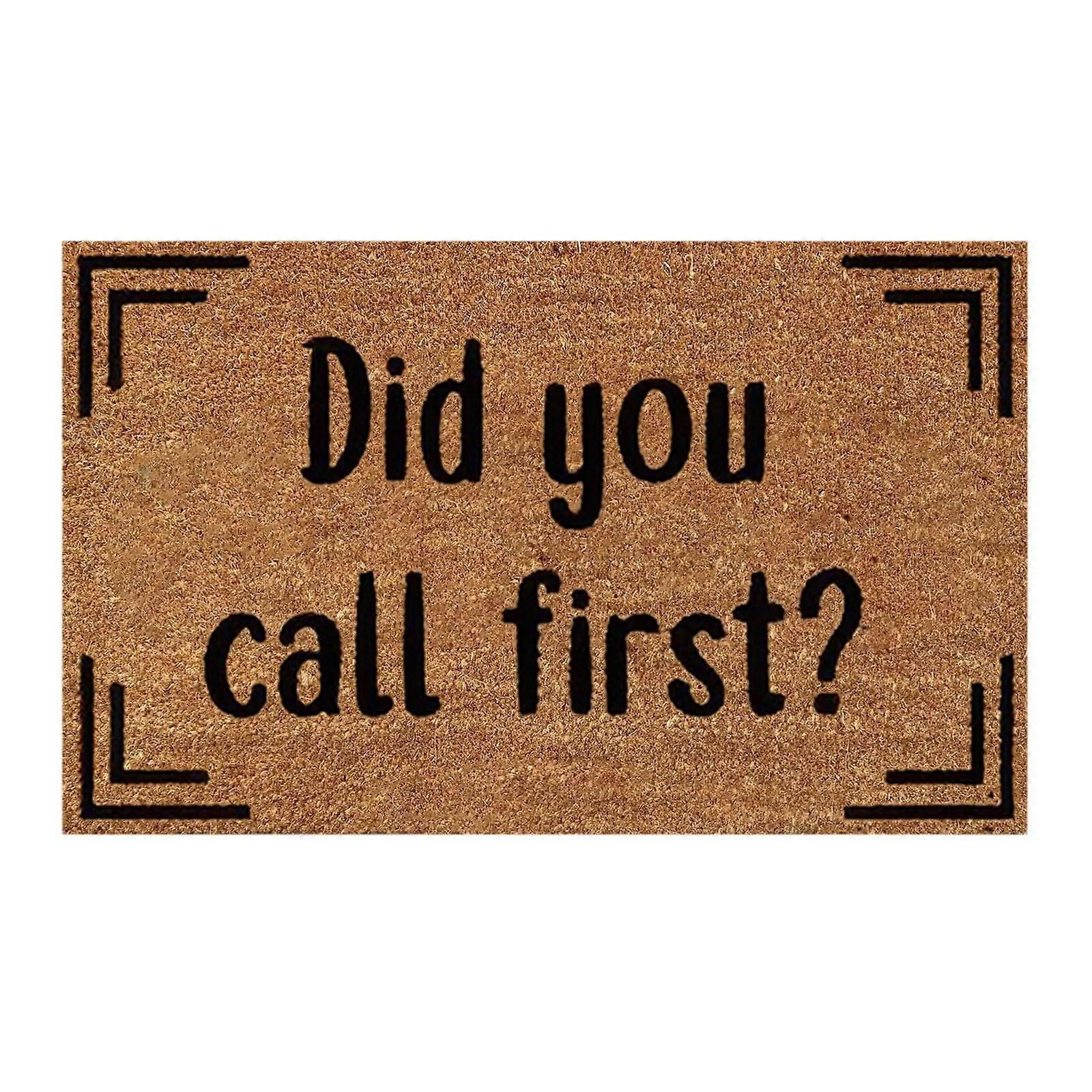 Funny Copywriting Holiday Mat Welcome Doormat Black Polyester Carpet Oblong Standard Size One Size