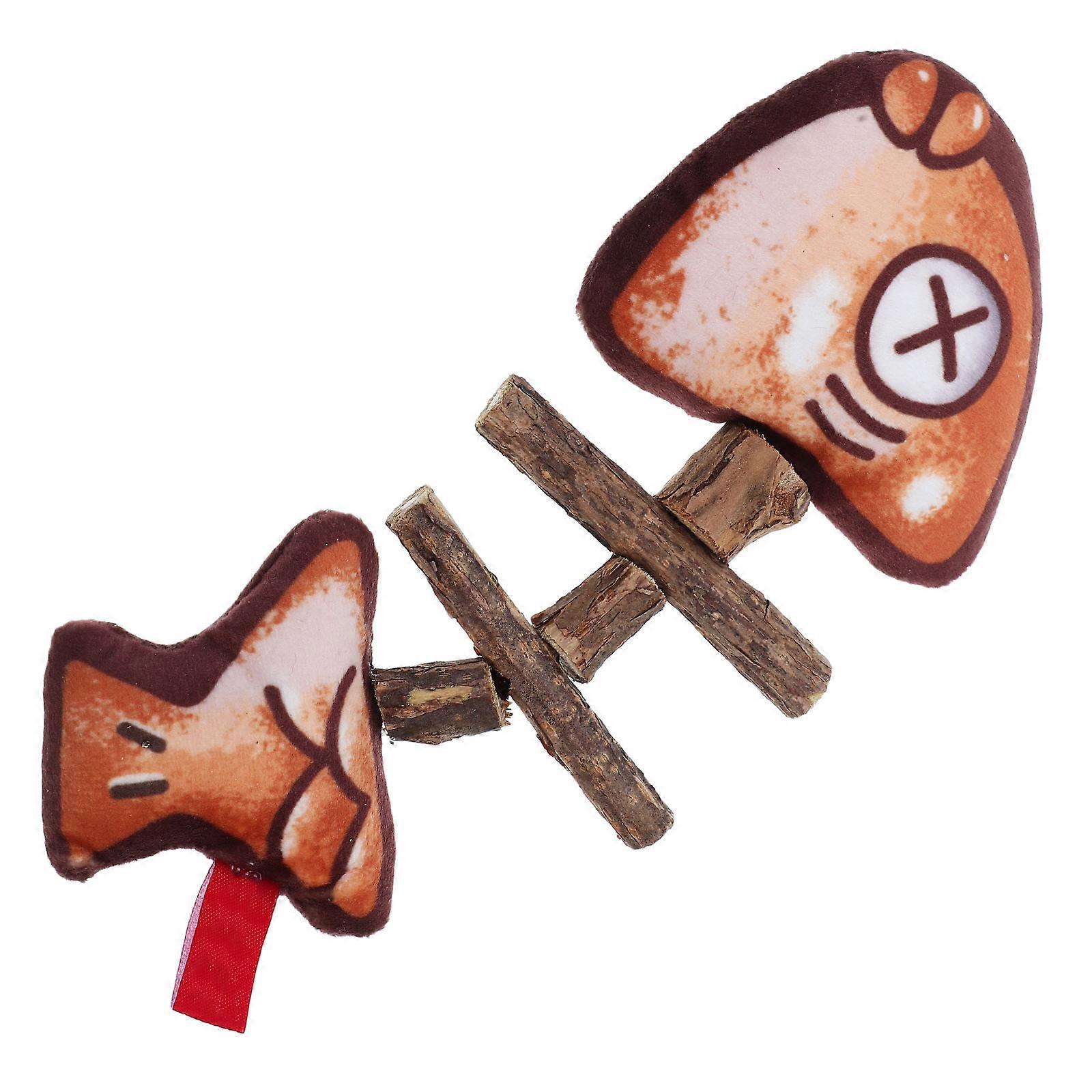 Cat Toy Fish Bones for Teeth Toy for Indoor Play