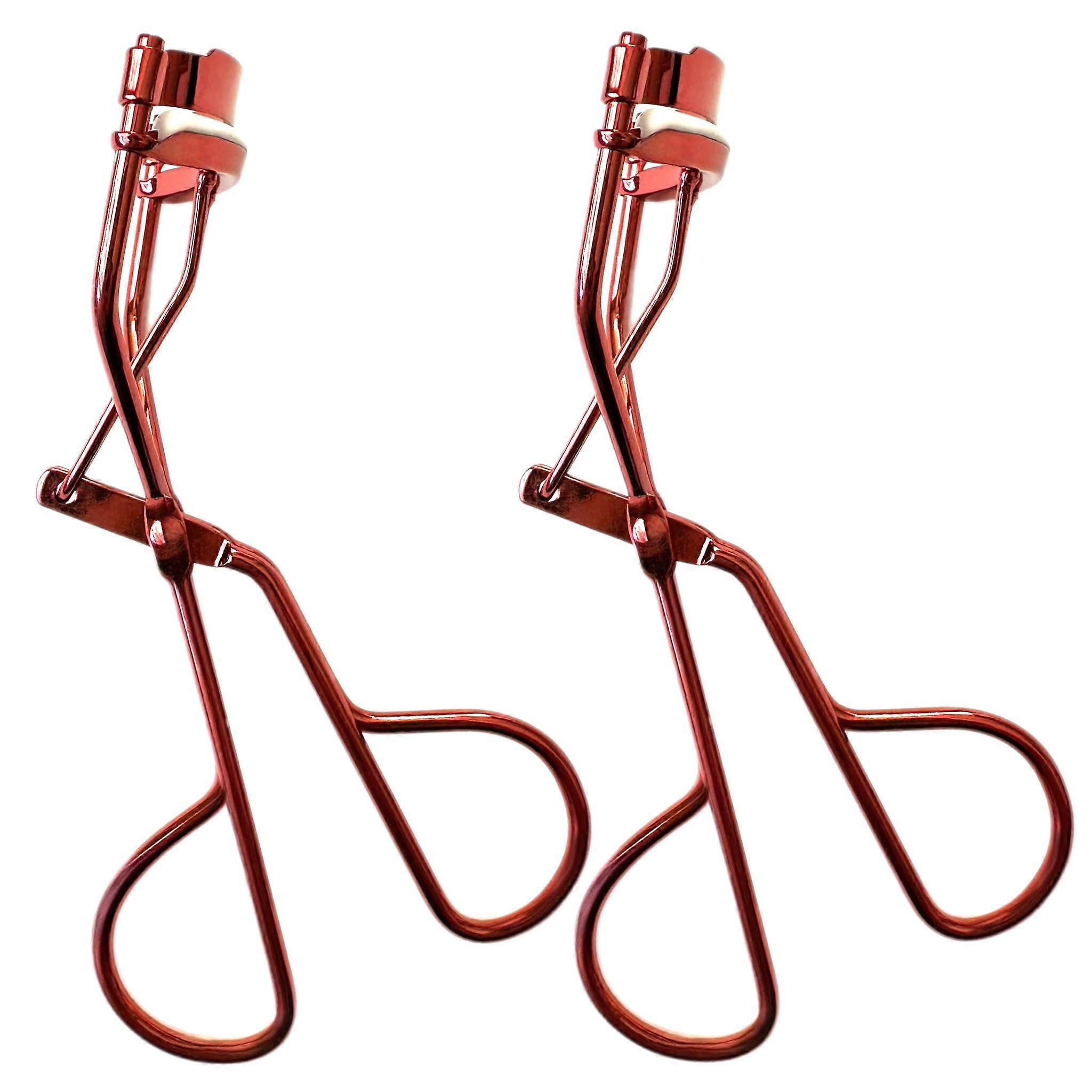 Set of 2 Vintage Metallic Red Eyelash Curlers with NonSlip Rubber Handle for  Drama Lashes