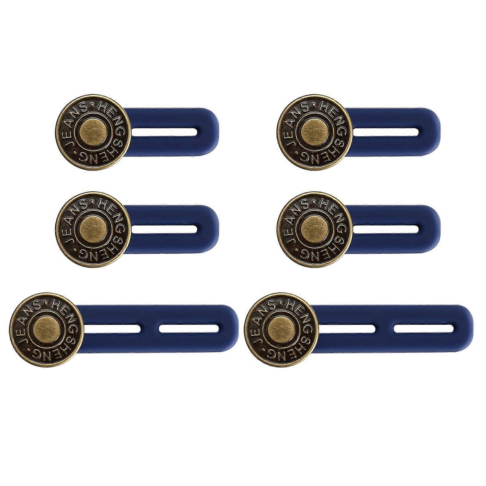 4/6pcs Jeans Button Extender Universal Pants Extender Button for Women Men Adjustable Elastic Waist Silicone Extender Buckle Set