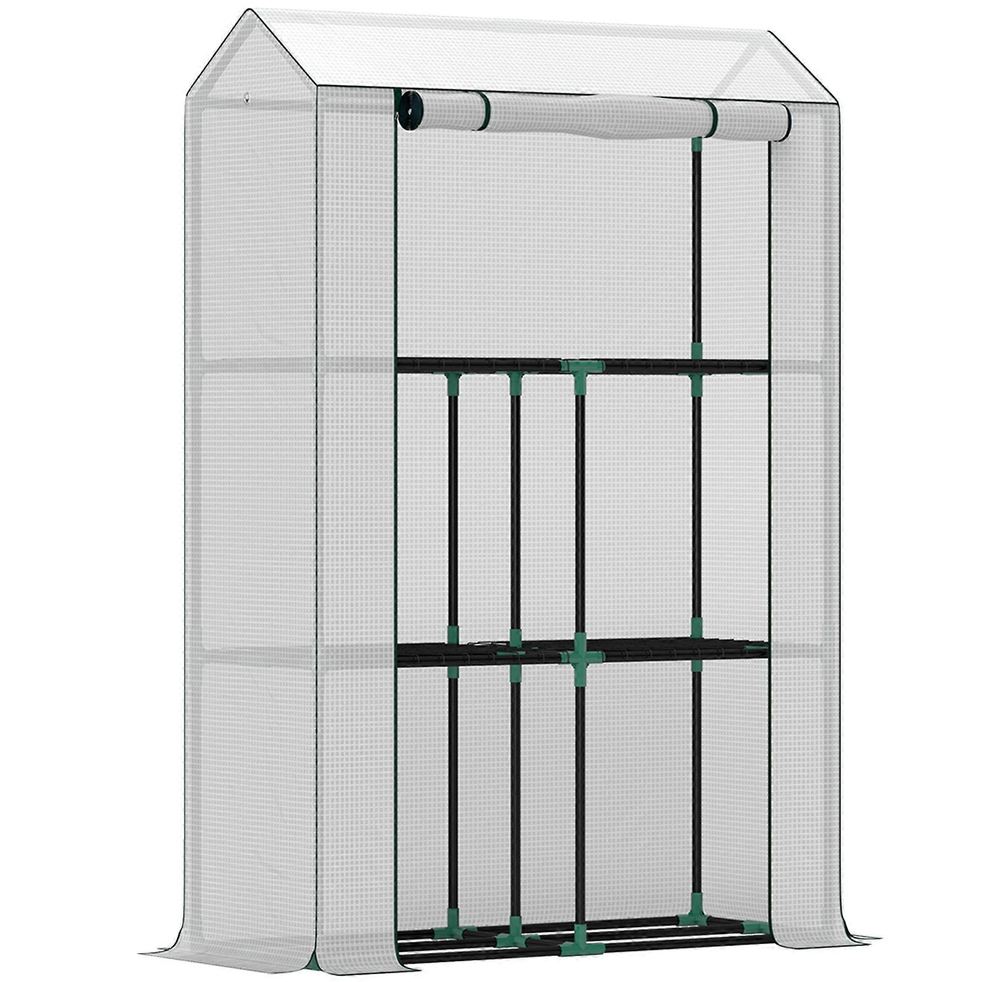 40x100cm Steel Frame Mini Greenhouse White
