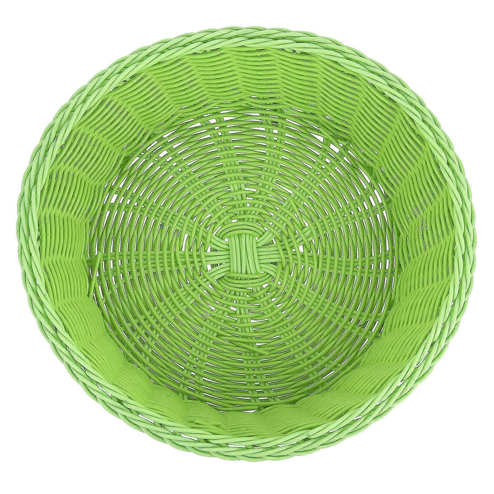 Bread Food Storage Container Plastic Basket with Imitated Rattan 1Pcs