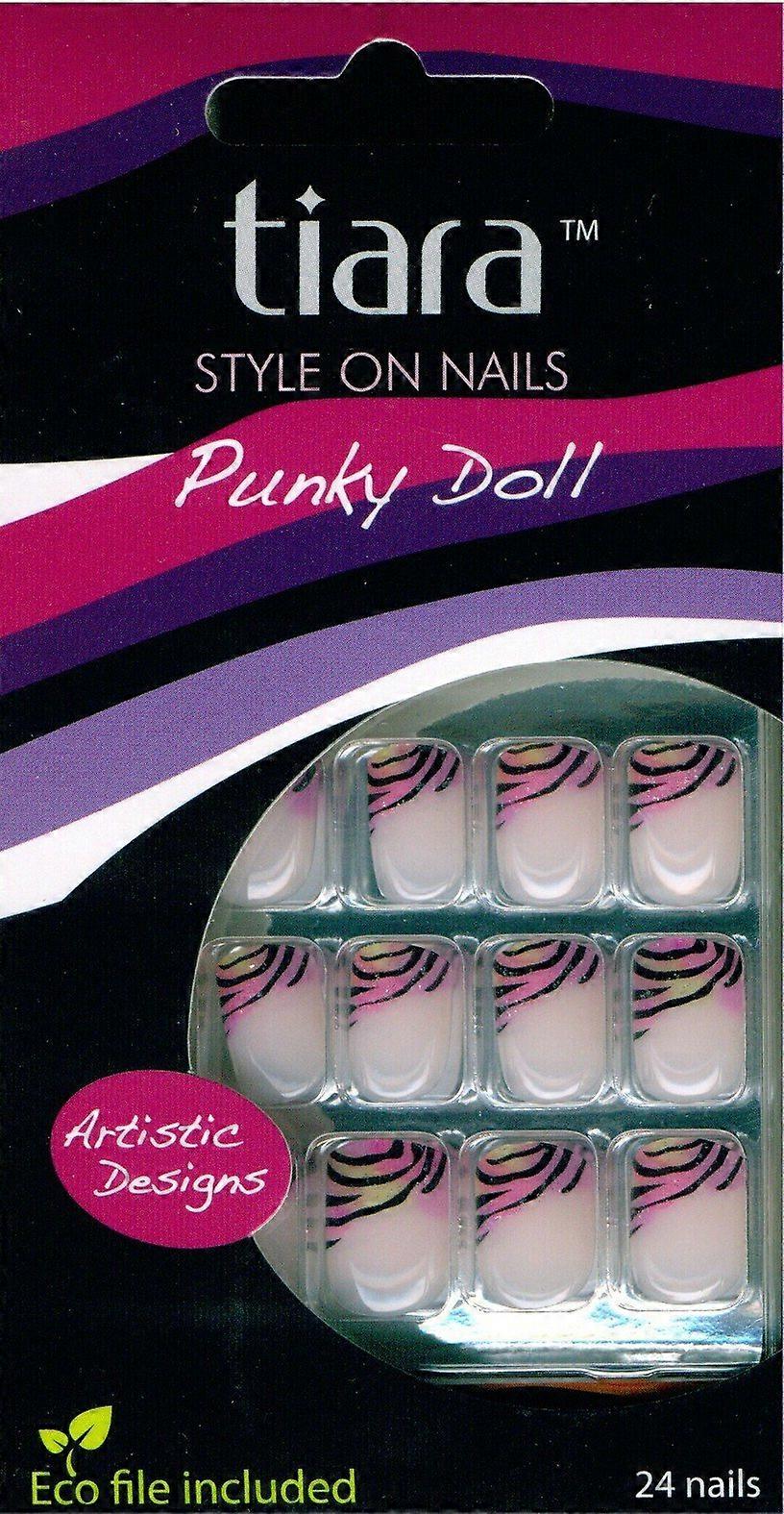 Tiara Style Press On Nails Kit with Glue, Long Lasting Fake Nails Set, Multiple Size Options