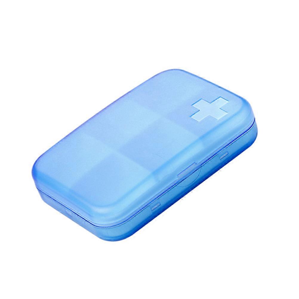 Blue Multifunction Pill Organizer Box for Storage Use with 6 Compartments 2Pcs