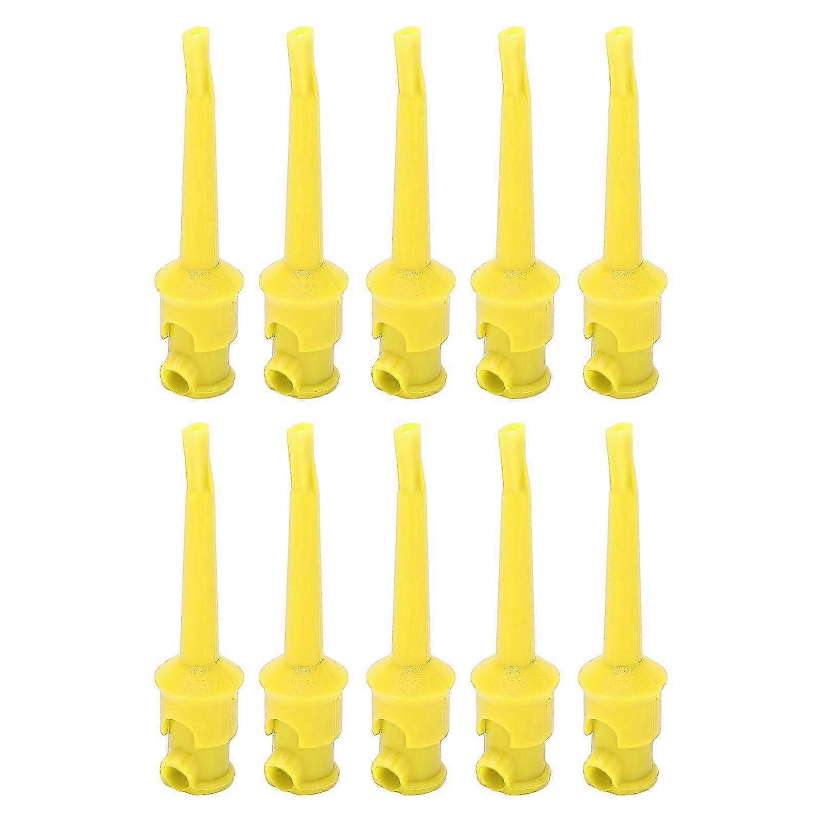 25-26 10pcs J.30007 Multimeter Test Hook Clip Soldering Electronic Test Hook for Voltage Testing Routine Circuit TestingYellow