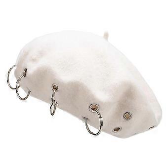 Fashion Punk Style Iron Rings Beret Beanie Hat Painter Hat Warm For Dog Walking 25-26