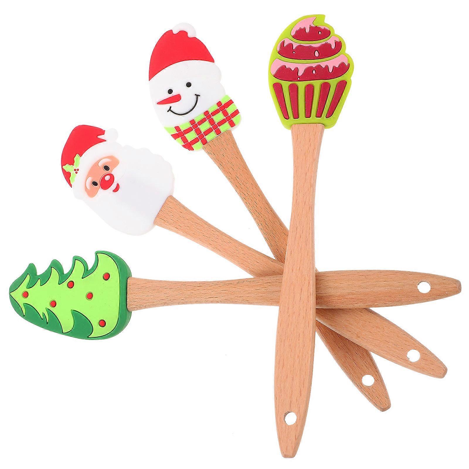 Christmas Silicone Cake Spatula for Kitchen Use 4Pcs Assorted Set