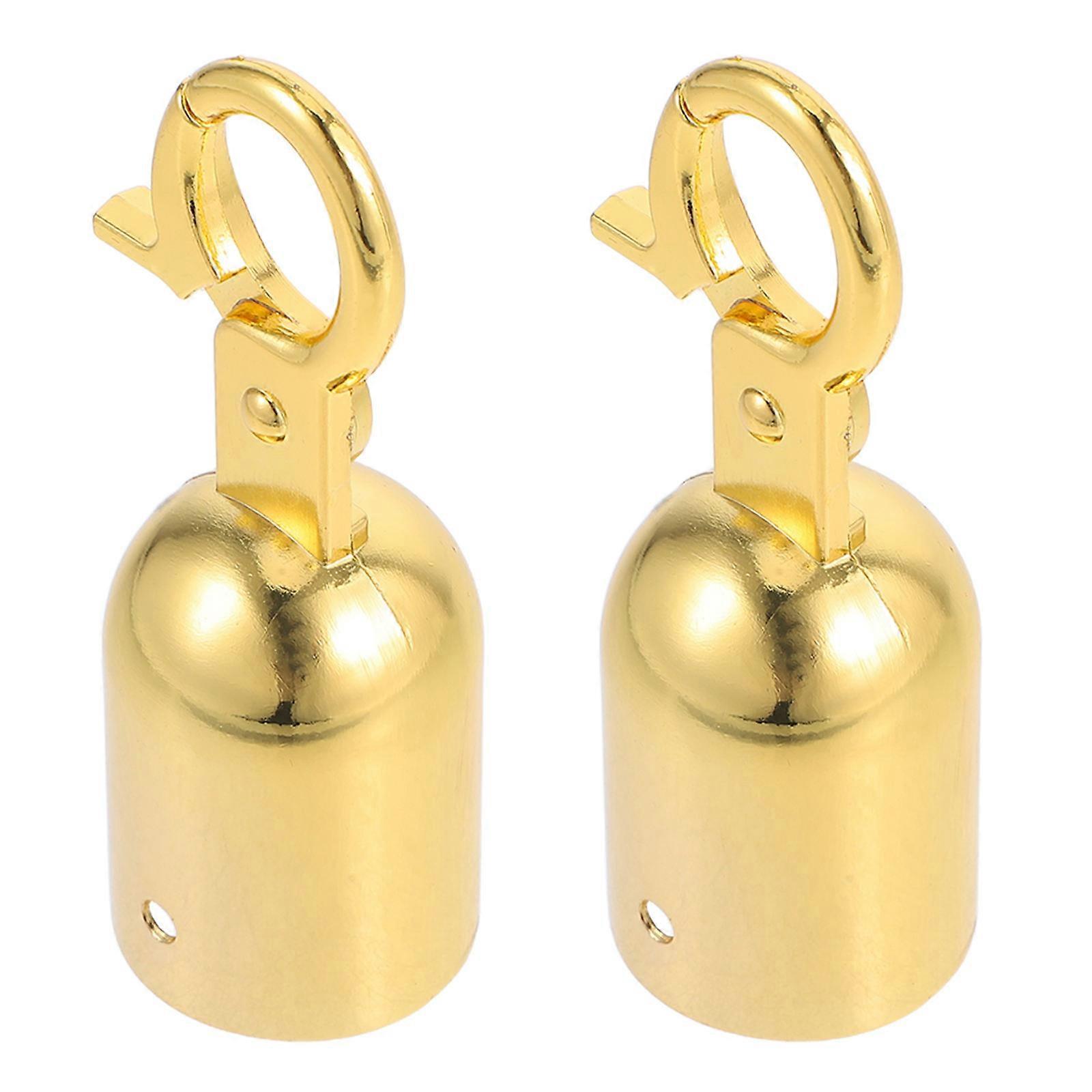 Golden Rope End Caps Handrail Rope Locks for Crowd Control 2Pcs Set
