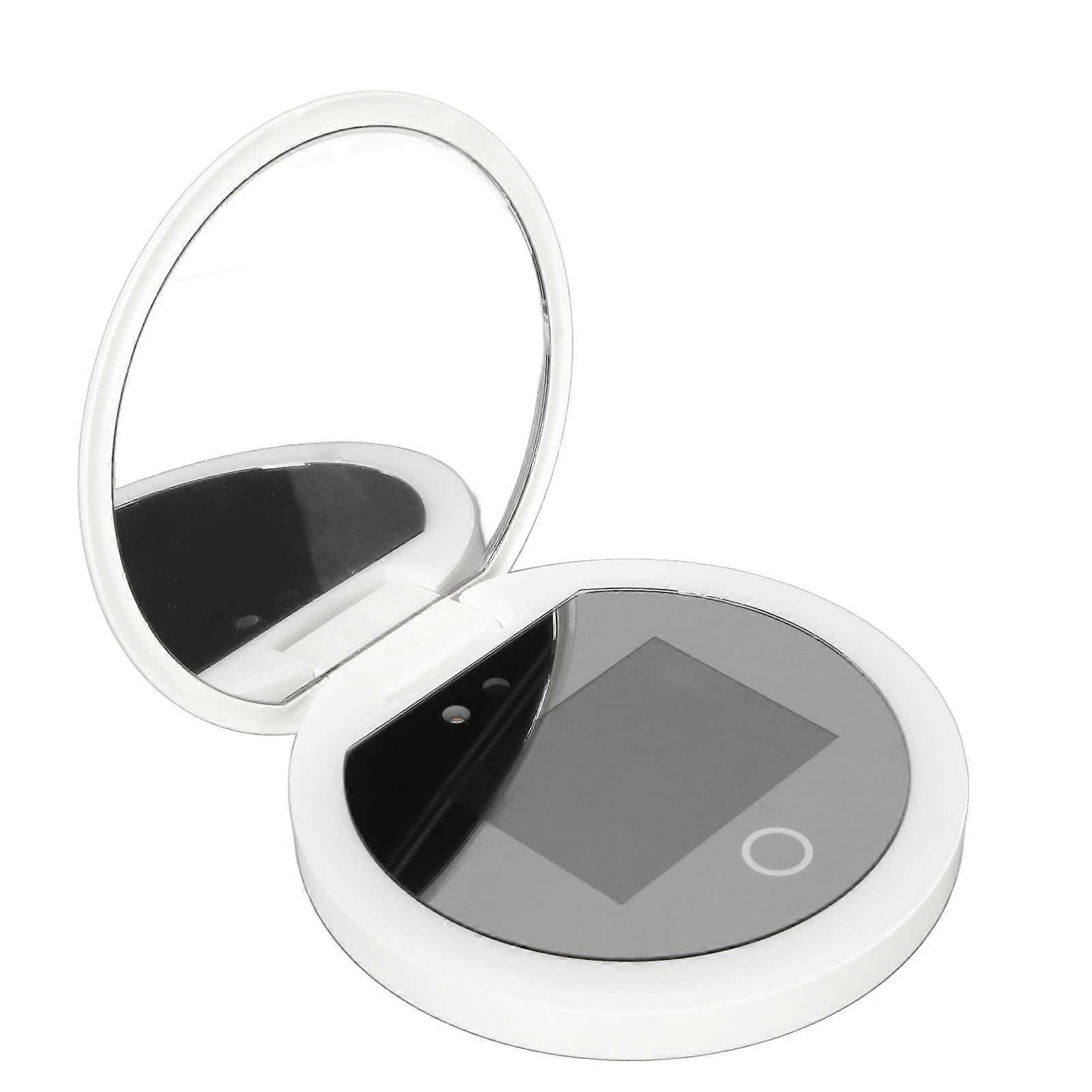 Makeup Mirror with Lights and HD Camera, 2X Magnification, Travel Size LED Folding Design