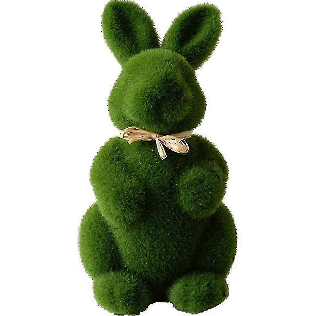Handmade Moss Rabbit Easter Bunny Artificial Grass Home Office Decor Accessory