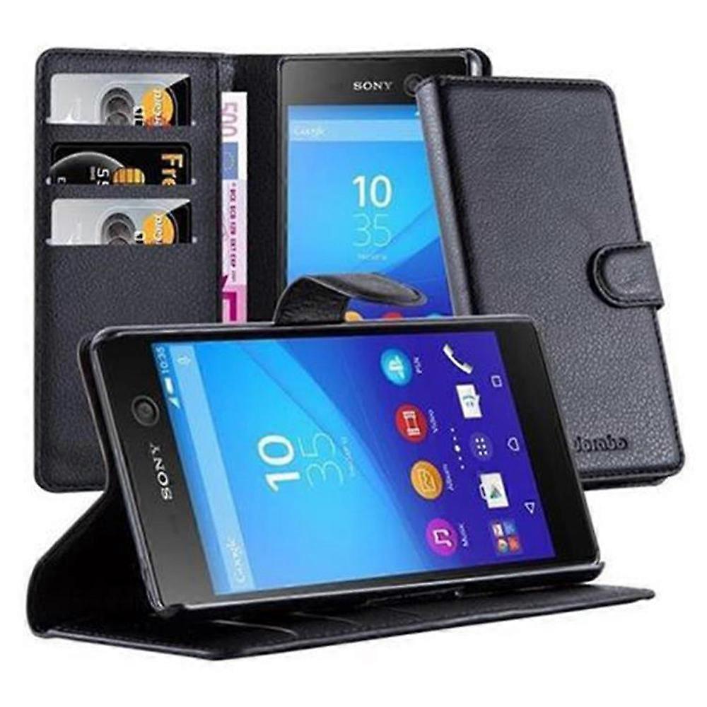 Étui pour Sony Xperia M5 - Coque de protection avec emplacements pour cartes et fonction support